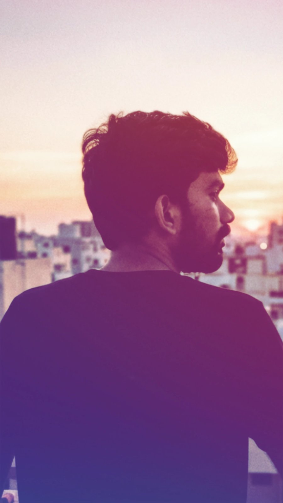 Banoth Sandeep Naik (MrBanoth) looking over Hyderabad at sunset